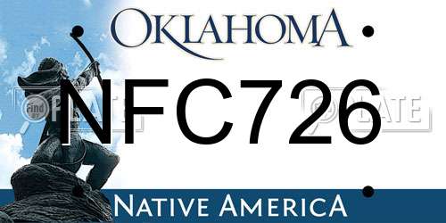 NFC726 Oklahoma License Plate
