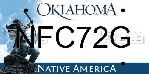 NFC72G Oklahoma License Plate