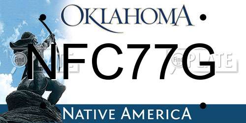 NFC77G Oklahoma License Plate
