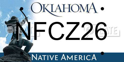 NFCZ26 Oklahoma License Plate