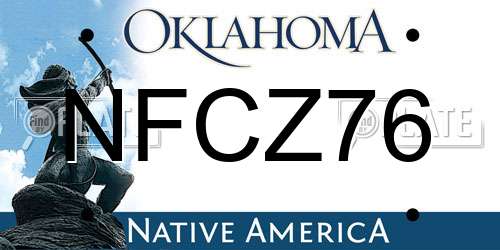 NFCZ76 Oklahoma License Plate