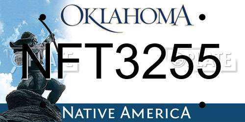 NFT3255 Oklahoma License Plate