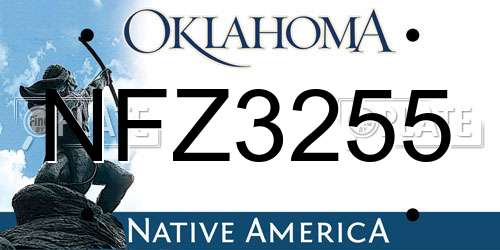 NFZ3255 Oklahoma License Plate