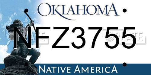 NFZ3755 Oklahoma License Plate