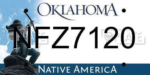 NFZ7120 Oklahoma License Plate