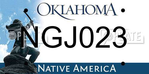 NGJ023 Oklahoma License Plate