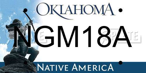 NGM18A Oklahoma License Plate