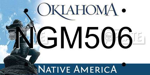 NGM506 Oklahoma License Plate