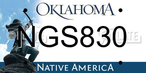 NGS830 Oklahoma License Plate