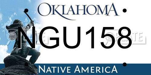 NGU158 Oklahoma License Plate