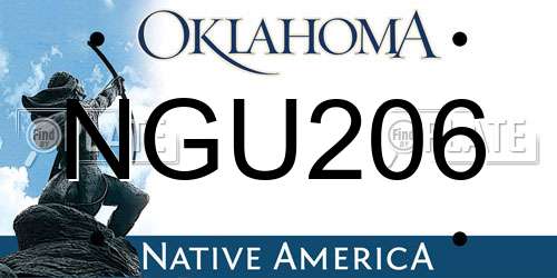NGU206 Oklahoma License Plate