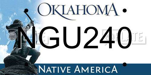 NGU240 Oklahoma License Plate