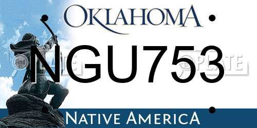 NGU753 Oklahoma License Plate