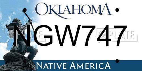 NGW747 Oklahoma License Plate