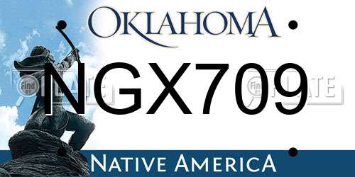 NGX709 Oklahoma License Plate