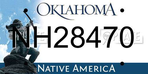 NH28470 Oklahoma License Plate