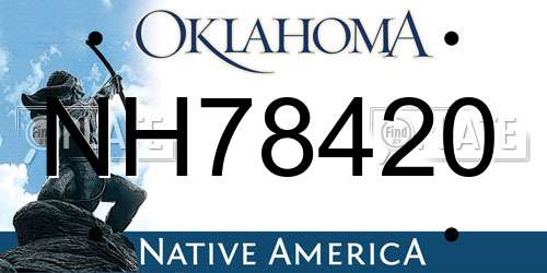 NH78420 Oklahoma License Plate