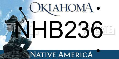 NHB236 Oklahoma License Plate