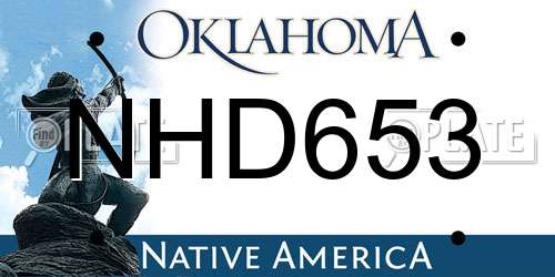 NHD653 Oklahoma License Plate
