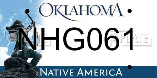 NHG061 Oklahoma License Plate