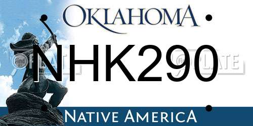 NHK290 Oklahoma License Plate