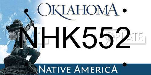 NHK552 Oklahoma License Plate
