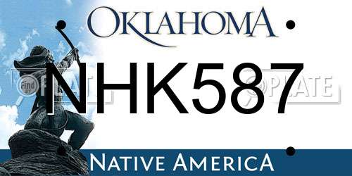 NHK587 Oklahoma License Plate