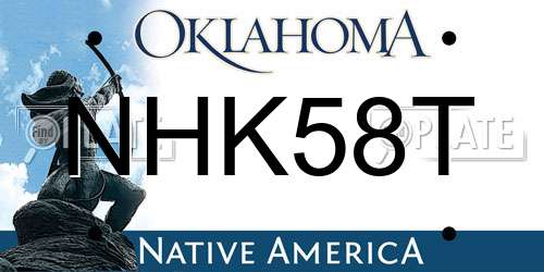 NHK58T Oklahoma License Plate