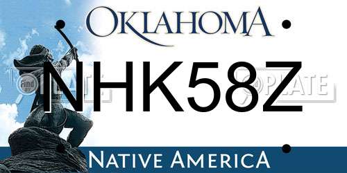 NHK58Z Oklahoma License Plate