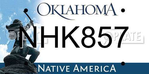 NHK857 Oklahoma License Plate