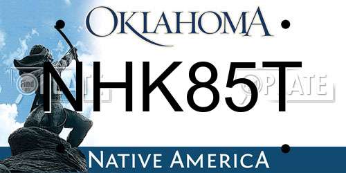 NHK85T Oklahoma License Plate