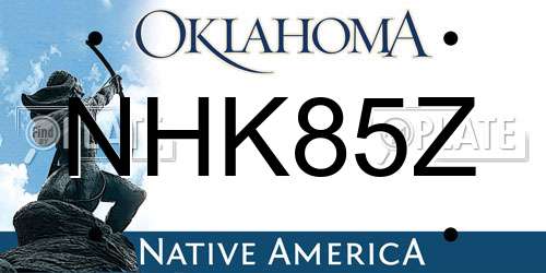 NHK85Z Oklahoma License Plate