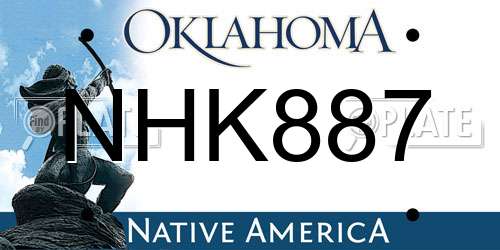 NHK887 Oklahoma License Plate