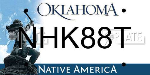 NHK88T Oklahoma License Plate