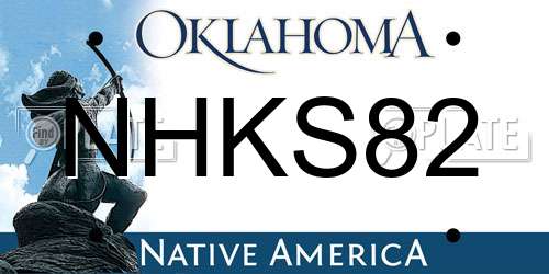 NHKS82 Oklahoma License Plate