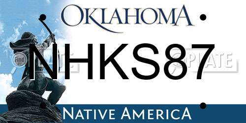 NHKS87 Oklahoma License Plate