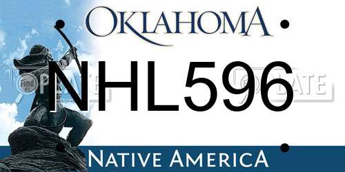 NHL596 Oklahoma License Plate