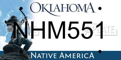 NHM551 Oklahoma License Plate