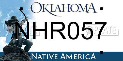 NHR057 Oklahoma License Plate