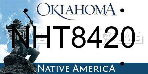 NHT8420 Oklahoma License Plate