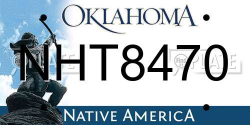 NHT8470 Oklahoma License Plate