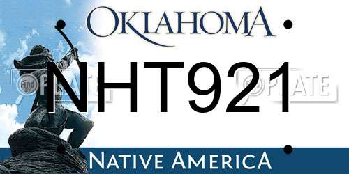 NHT921 Oklahoma License Plate
