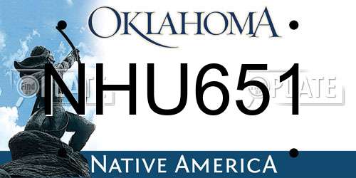 NHU651 Oklahoma License Plate
