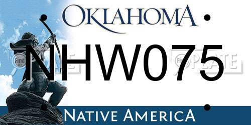 NHW075 Oklahoma License Plate