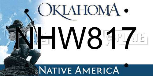 NHW817 Oklahoma License Plate