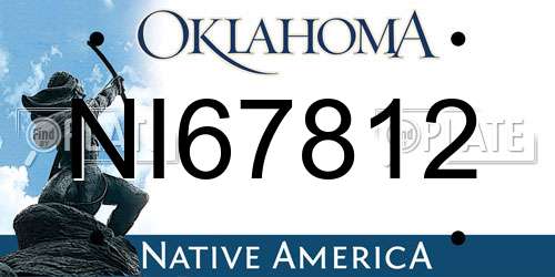 NI67812 Oklahoma License Plate