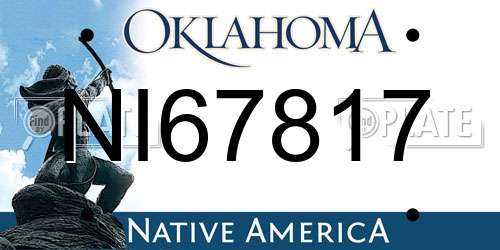 NI67817 Oklahoma License Plate