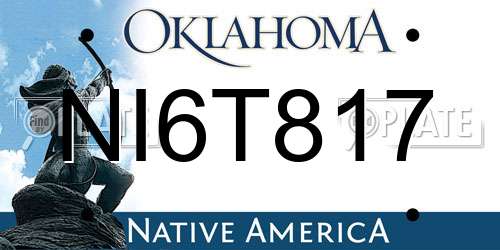 NI6T817 Oklahoma License Plate