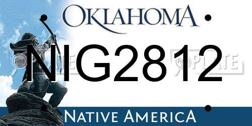 NIG2812 Oklahoma License Plate