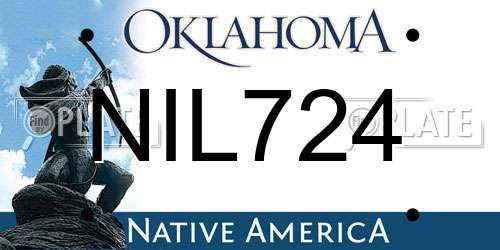 NIL724 Oklahoma License Plate